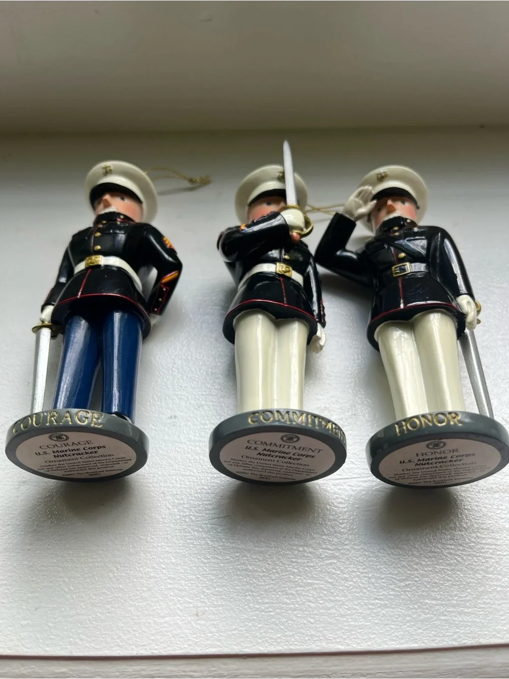 Bradford Exchange Ed. USMC Marine Nutcracker Ornament Honor Courage Commmitment